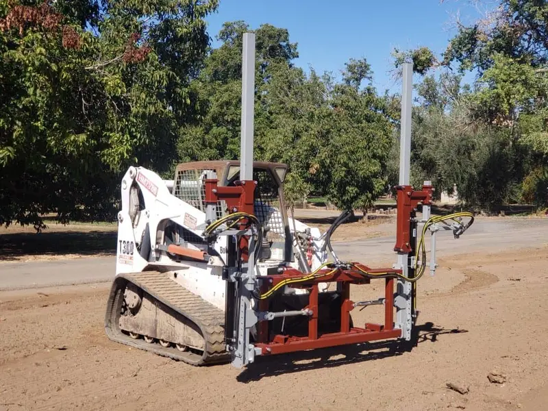 Agrishield Double Stake Driver | 36″ Driving Hydraulic Cylinders | Oil Flow Range 8-15 Gpm | For Skid Steers 1