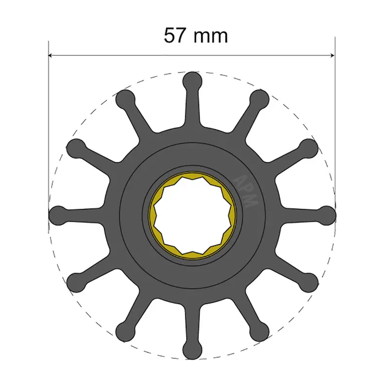 Albin Group Premium Impeller Kit 57 X 16 X 48.2Mm - 12 Blade - Spline Insert [06-01-014] 1