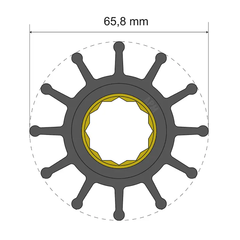 Albin Group Premium Impeller Kit 65.8 X 25 X 80Mm - 12 Blade - Spline Insert [06-01-020] 1