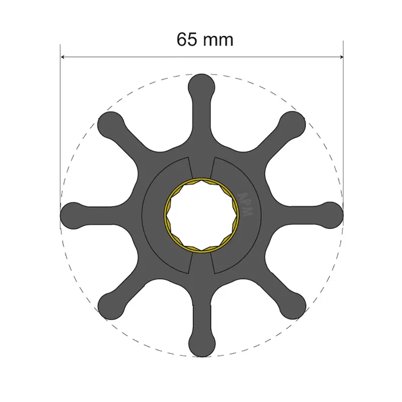 Albin Group Premium Impeller Kit 65 X 16 X 37Mm - 8 Blade - Spline Insert [06-01-017] 1