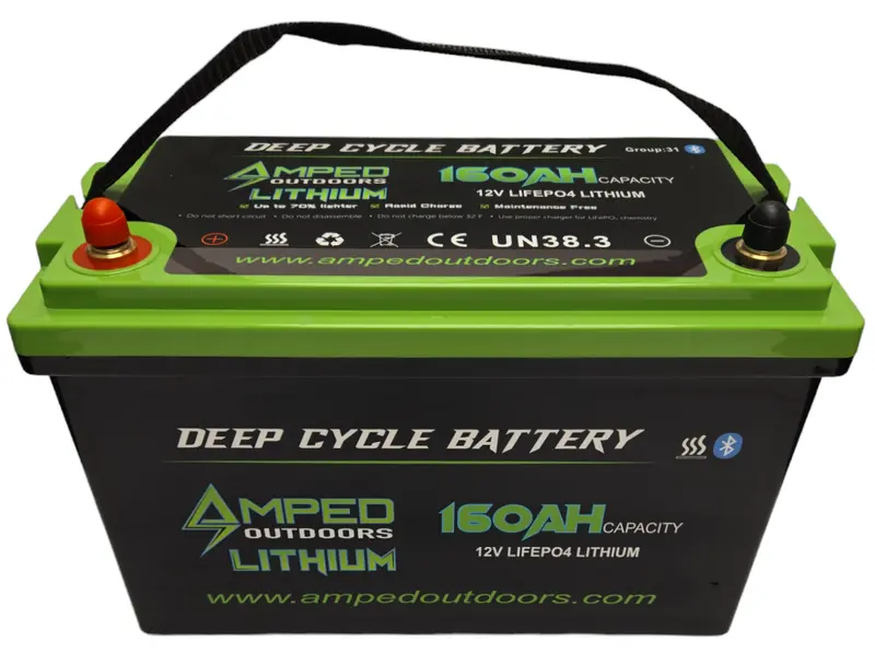 Amped Outdoors Lithium Battery (Lifepo4) | Nominal Capacity 160Ah | Nominal Voltage 12V | Ip67 Waterproof 1
