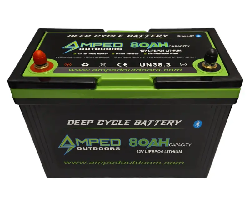 Amped Outdoors Lithium Battery (Lifepo4) | Nominal Capacity 80Ah | Nominal Voltage 12.8V 1