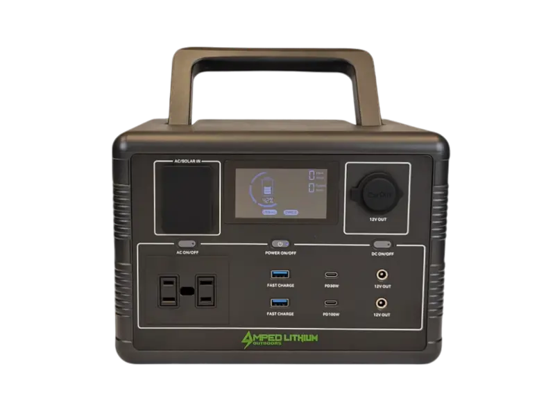 Amped Outdoors Portable Power Station | Model Ao-600W | Rated Capacity 560Wh | Battery Capacity 22.4V (25Ah) 1