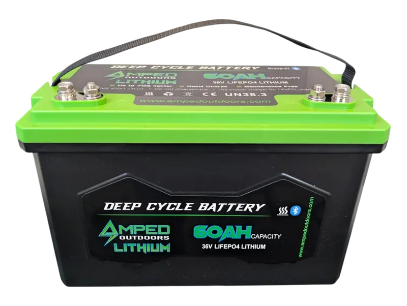 Amped Outdoors Trolling Motor Lithium Battery (Lifepo4) | Nominal Voltage 36V | Nominal Capacity 60Ah | Ip67 Waterproof 1