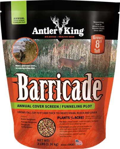 Antler King® | Barricade Cover Screen 3 Lb Bag | Annual Food Plot Seed | For 1/4 Acre 1