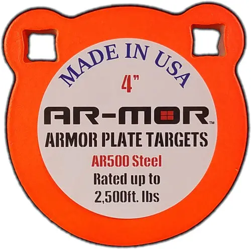 Ar-Mor 4" Ar500 Steel Gong - 1/2" Thick Steel Orange Round 1
