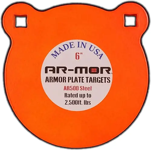 Ar-Mor 6" Ar500 Steel Gong - 3/8" Thick Steel Orange Round 1