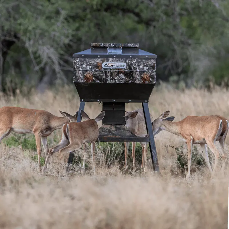 Asf Corn Pro Realtree Camo Deer Feeder | Width 42" | Height 60" & 74" | Capacity 600 & 1,000 Lbs 1