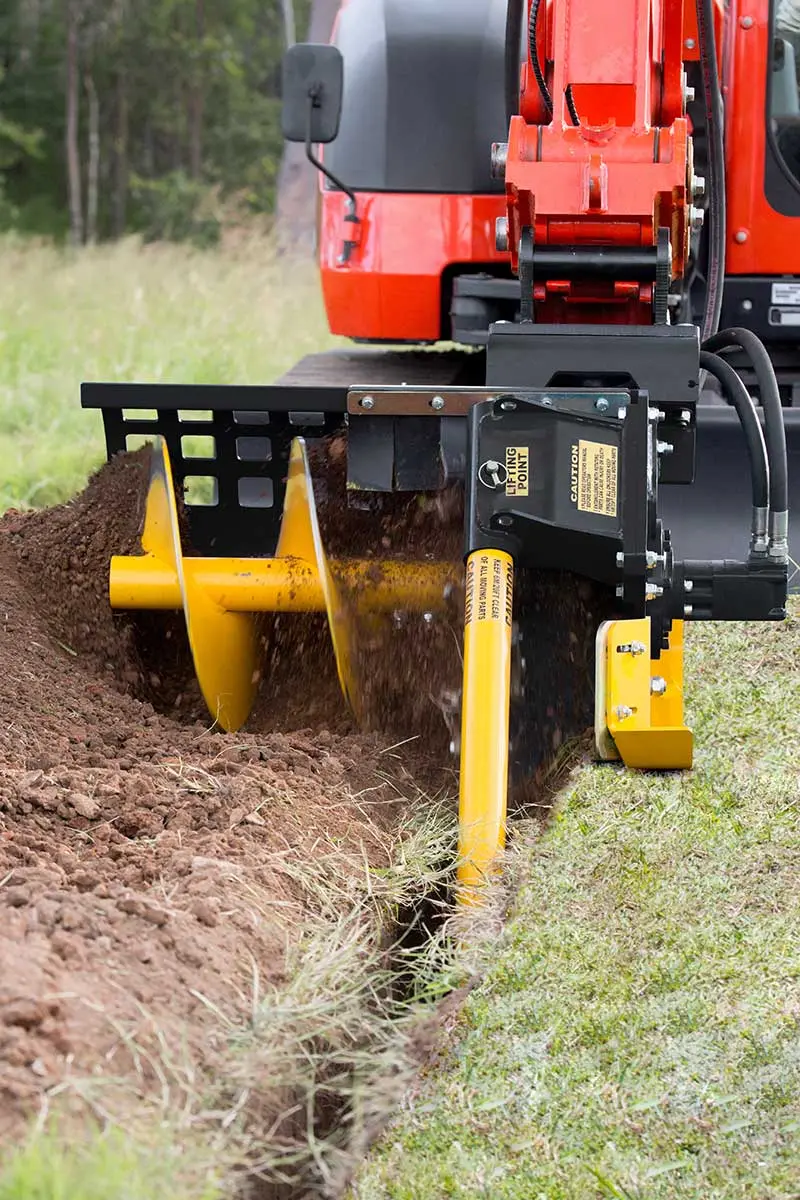 Auger Torque | Earth Drill Trencher | Models Mt-48 | Width 8" Inches | Depth 48" | Hydraulic Flow 12 To 27 Gpm | For Skid Steers 1