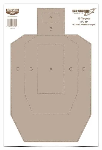 B/C Target Eze-Scorer 12"X18" - Ipsc Practice 10 Targets 1