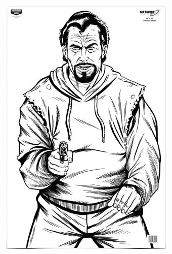 B/C Target Eze-Scorer 23"X35" - Bad Guy Silhouette 5 Targets 1