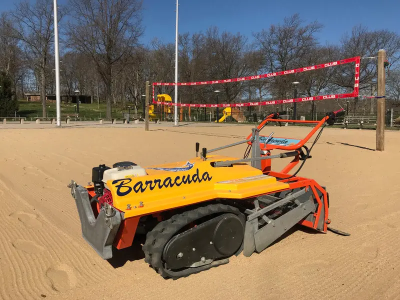 Barracuda Walk Behind Beach Cleaner | Rubber Track Drive | 35.4" Working Width | 6.5 Hp Honda Gx Engine | For Sand, Volleyball Courts, Golf Bunkers 1