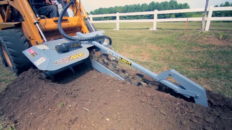 Baumalight Trencher | Model Tn-560 | Width 6 To 10" | Trench Depth 60" | Hydraulic Flow Range 15 To 25 Gpm | For Skid Steers 1