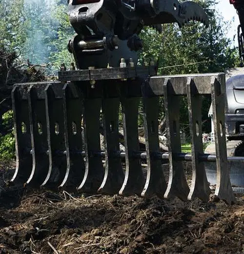 Bedrock Attachment Rake | Model Ek-Cb60 | Width 44" | Pin Size 90Mm | Weight 990Kg | Cb Linkage | For Excavator 1