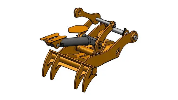 Bedrock Attachments Pin Grabber Thumb | Model Et100-Pg4t60 | Width 43.3" | Pin Size 100Mm | Machine Size 30-36 Ton | For Excavators 1