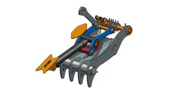 Bedrock Attachments Pin-On Thumb | Model Et90-Po4t48 | Width 40.9" | Pin Size 90Mm | 4 Teeth | Machine Size 24-29 Ton | For Excavators 1