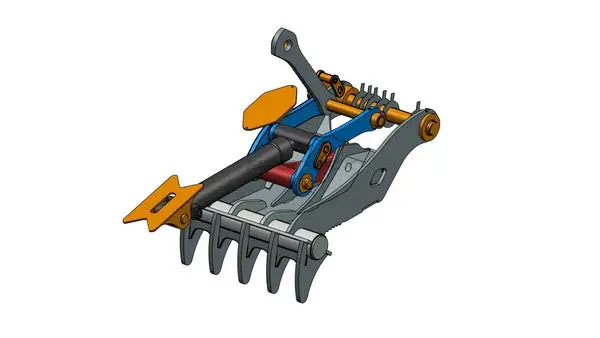 Bedrock Attachments Pin-On Thumb | Model Et90-Po5t54 | Width 46.5" | Pin Size 90Mm | 5 Teeth | Machine Size 24-29 Ton | For Excavators 1