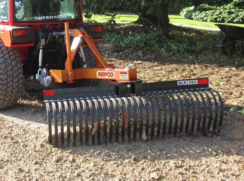 Befco | Landscape Rake | Model Blr Series | Working Width 48" To 96" | Sub-Compact & Standard Duty | Cat. 1 Quick Hitch | Horsepower 16 To 65 Hp | For Tractors 1