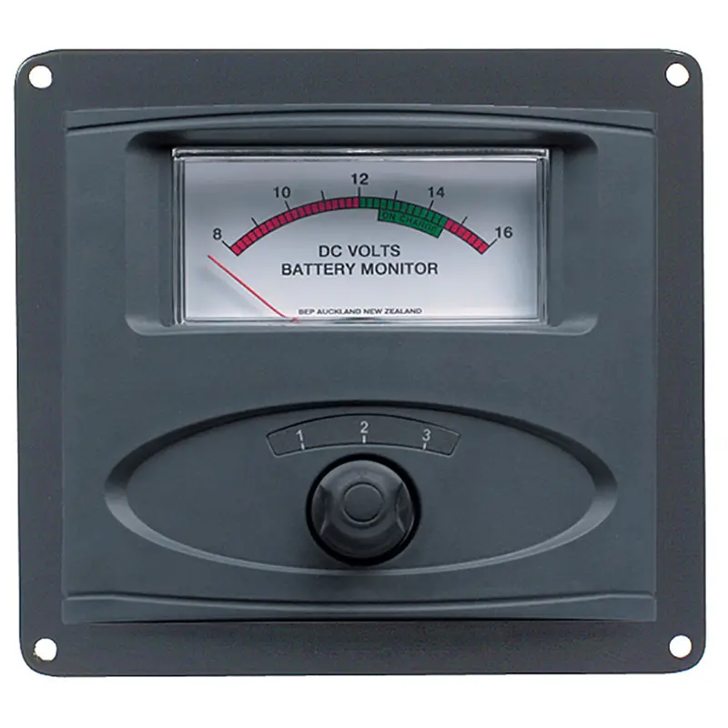 Bep 3 Input Panel Mounted Analog 12V Battery Condition Meter (Expanded Scale 8-16V Dc Range) [80-601-0020-00] 1