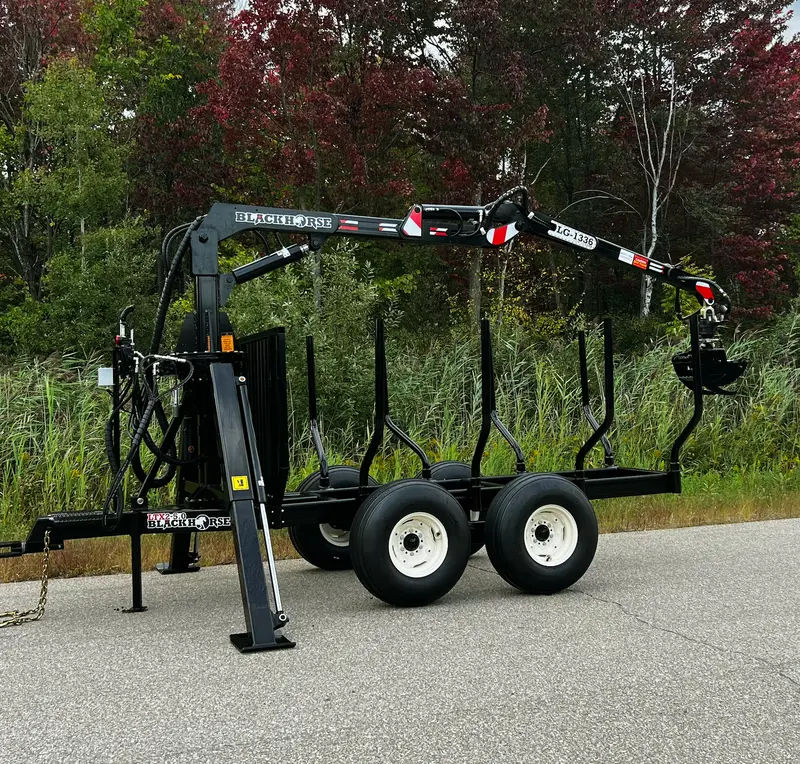 Black Horse Forestry Trailers With Hydraulic Log Loader | Model Ltx2-7.0 | Machine Horsepower 75 Hp | For Tractors 1