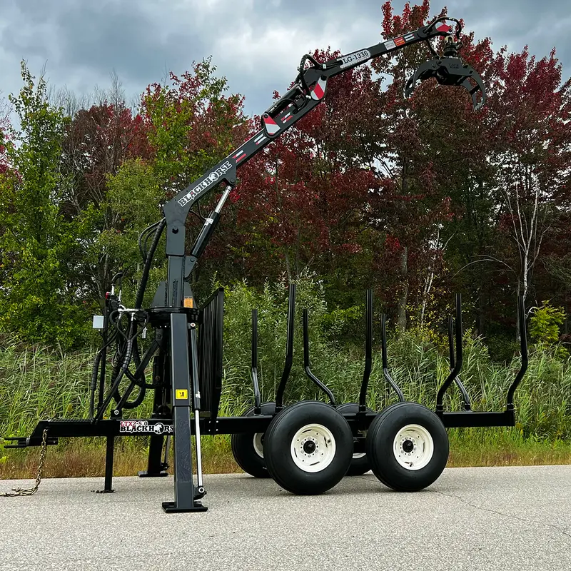 Black Horse | Model Ltx2-3.0 Forestry Trailers With Model Lg-1131 Log Loaders | For 30 Hp Tractors 5