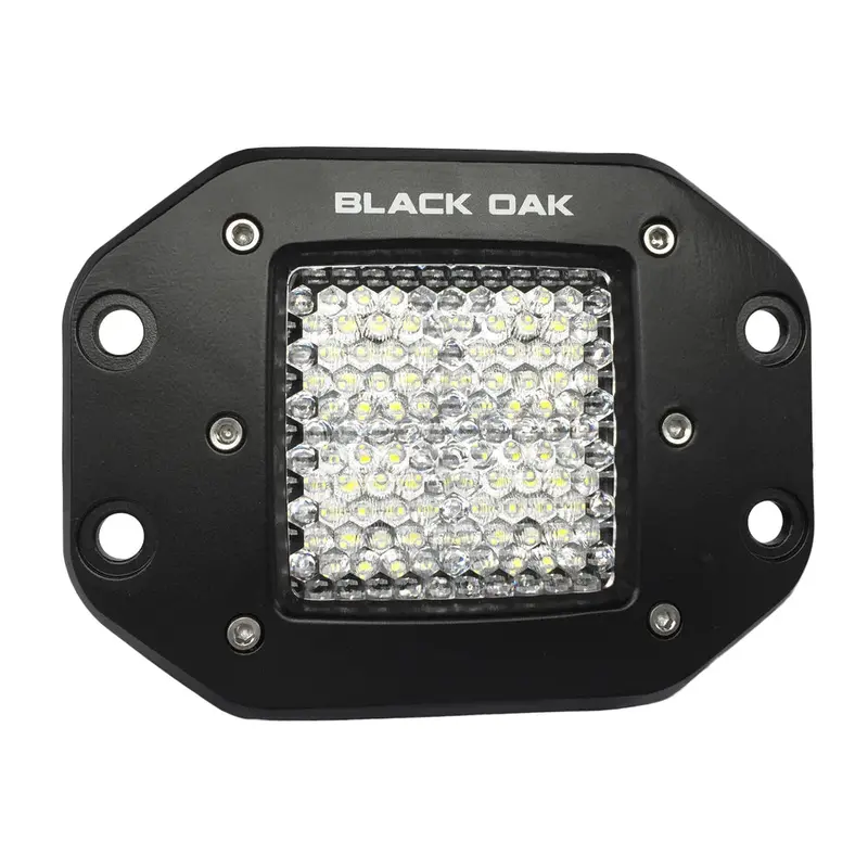 Black Oak 2" Flush Mount Led Pod Light - Flood Optics - Black Housing - Pro Series 3.0 [2F-Fpod10cr] 1