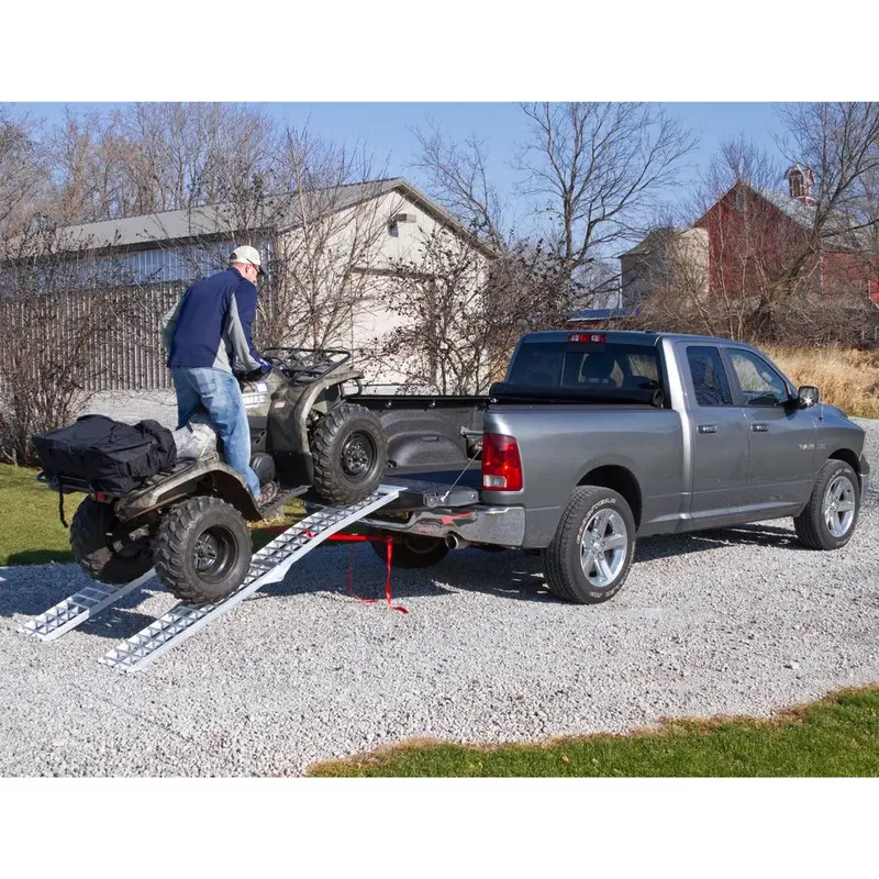 Black Widow Arched Folding Dual Runner Atv Ramps | Model Af-9012-Hd-2 | Size 7' 5" L X 11.25" W | Capacity 3,000 Lb | Horsepower 4 To 90+ Hp | For Atv & Utv Loading 2