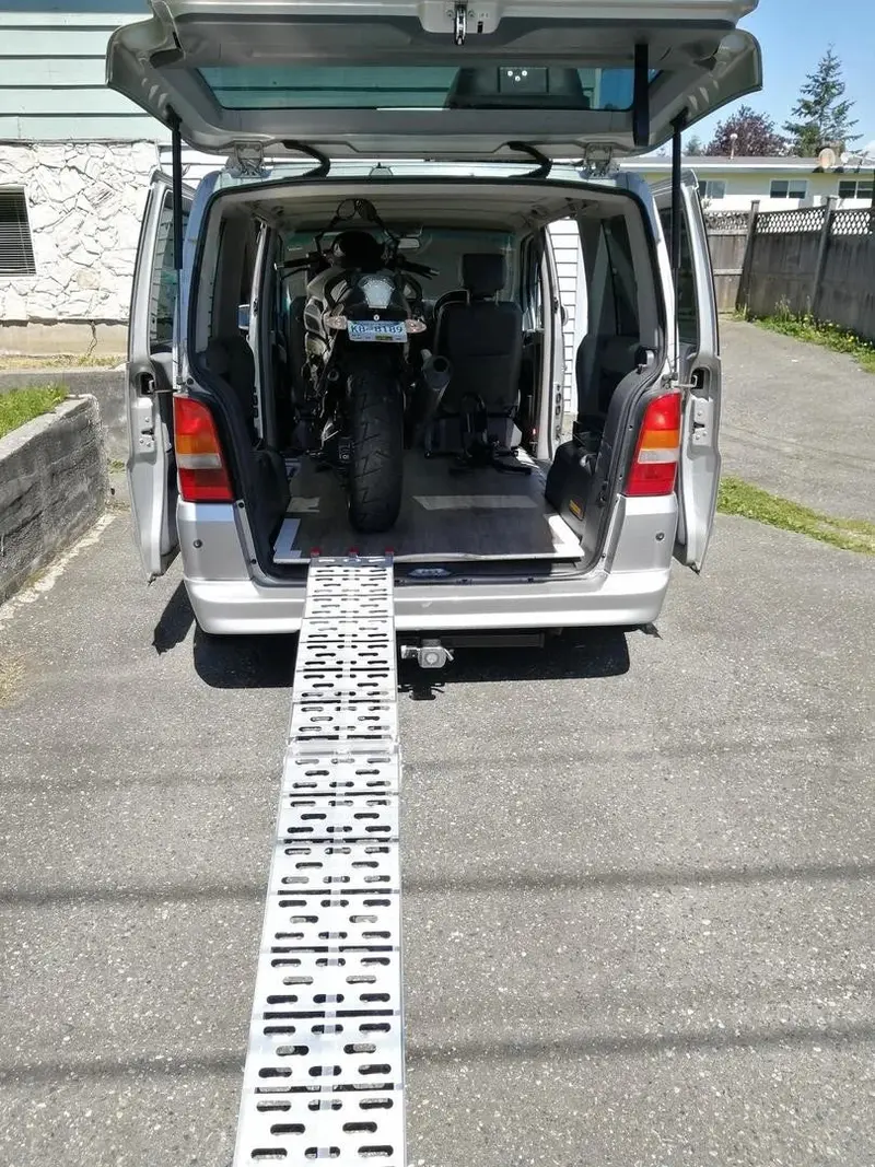 Black Widow Arched Folding Motorcycle Ramp | Model Afp-9012 | Size 11.1" Wide | Capacity 750 Lb | For Street, Sport, Dirt Bikes & Scooters 1