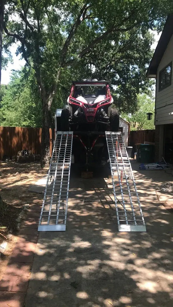 Black Widow Big Boy Arched Folding Dual Runner Ramp | Models Mf2-12038 & Mf2-14438 | 38" Wide | Capacity 2,500 To 2,000 Lb | Horsepower 4 To 90+ Hp | For Atv, Utv & Motorcycle Loading 1