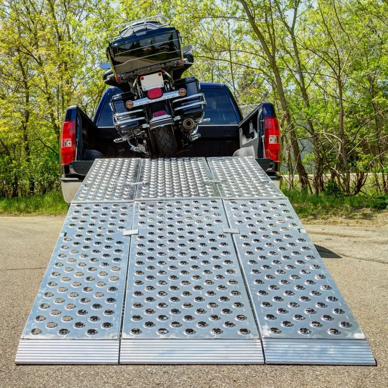 Black Widow Big Boy Ez Rizer™ 3-Piece Arched Folding Ramp | Model Mf3-9647-Ez To Mf3-14447-Ez | Lengths 8' To 12' | Capacity 1,500 To 3,000 Lb | Horsepower 4 To 90+ Hp | For Motorcycle, Atv & Utv 2