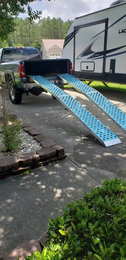 Black Widow Big Boy Ez Rizer™ Arched Folding Dual Runner Utv Ramp | Models Mf2-9614-Ez-Utv To Mf2-14414-Ez-Utv | Length 8’ To 12’ | Horsepower 4 To 90+ Hp | For Utvs, Atvs & Golf Carts 1