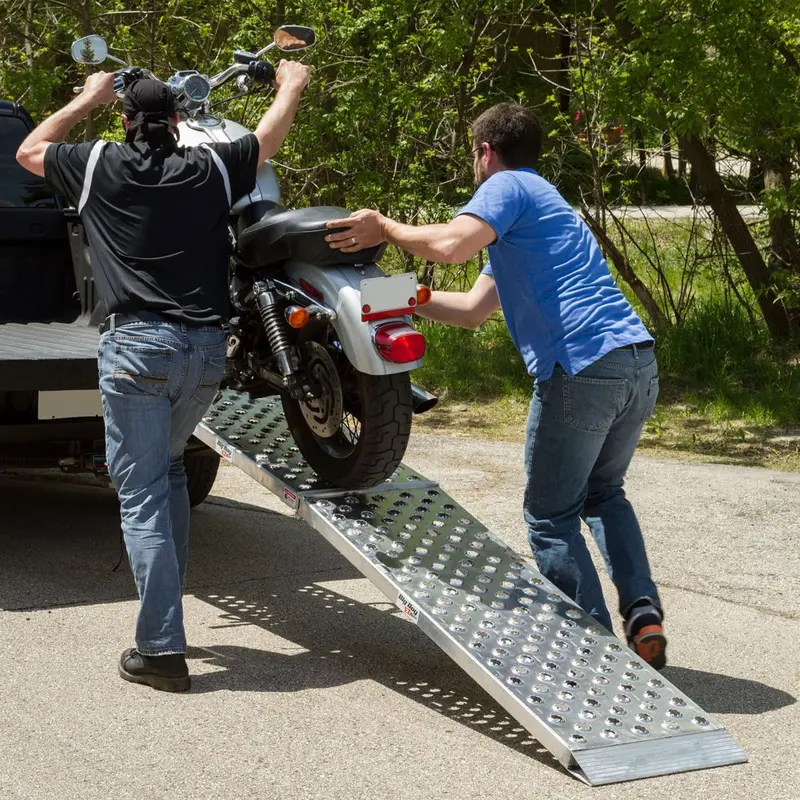 Black Widow Big Boy Ez Rizer™ Arched Folding Motorcycle Ramp | Models Mf1-9619-Ez To Mf1-14419-Ez | 19" Wide | Capacity Up To 1,500 Lb | Horsepower 4 To 90+ Hp | For Truck Beds & Trailers 1