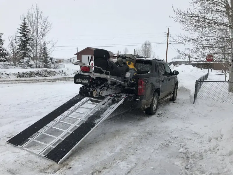 Black Widow Black Ice Folding Snowmobile Ramp | Model Sno-9454-Hdxw | Size 7'10" X 54" | Capacity 1,500 Lb | For Snowmobile Loading 1