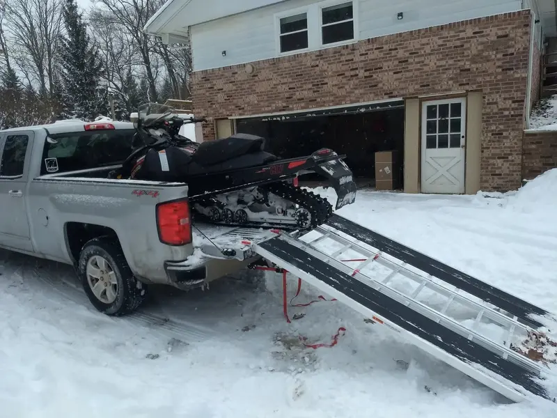 Black Widow Black Ice Folding Snowmobile Ramp | Size 7'10" L X 54" W | 1,500 Lb Capacity | Horsepower 4 To 90+ Hp | For Snowmobiles & Atvs 1