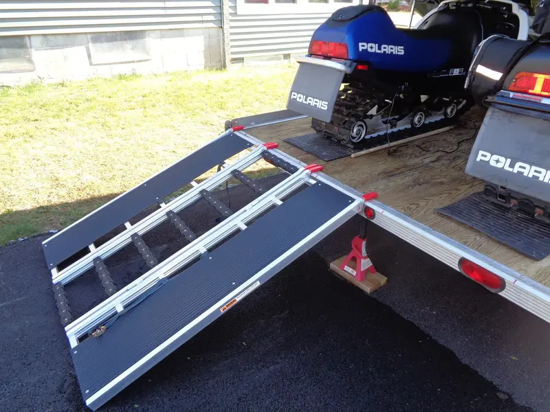 Black Widow Black Ice Folding Snowmobile Trailer Ramp | Models Sno-6054-Hdxw | Size 54" Wide | Capacity 1,500 Lb | For Snowmobile Trailer Loading 1