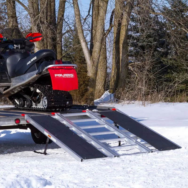 Black Widow Black Ice Folding Snowmobile Trailer Ramp System | Models Sno-6054 Series | Size 54" Wide | Capacity 1,500 Lb | Horsepower 4 To 90+ Hp | For Snowmobiles & Trailers 1