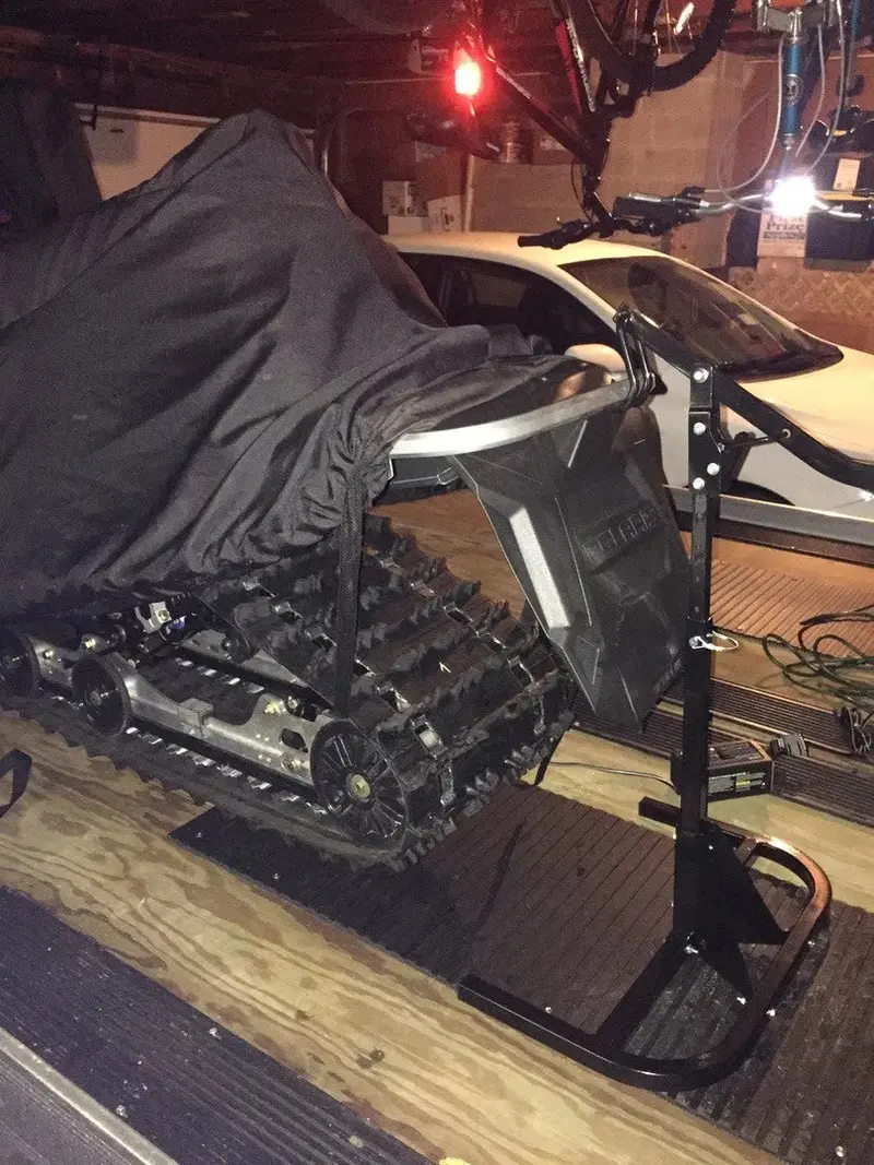 Black Widow Black Ice Heavy-Duty Snowmobile Track Stand & Lift | Model Sno-1512 | Base Size 23" X 21" | Capacity 600 Lb | For Most Snowmobiles 1