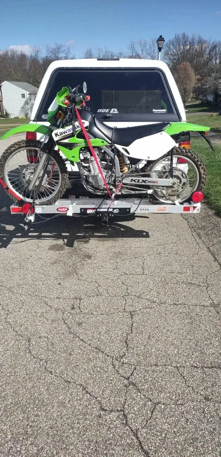 Black Widow Dirt Bike Carrier W/Chock | Model Amc-400-Dlx | Track Size 75" | Capacity 400 Lb | For Class Iii & Iv 2" Hitch Motorcycles 1