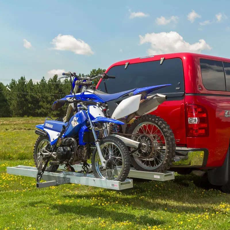 Black Widow Double Dirt Bike Carrier | Model Amc-600-2 | Track Width 75" | Capacity 600 Lb | For Class Iii/Iv 2" Hitch Motorcycle & Ebike 1