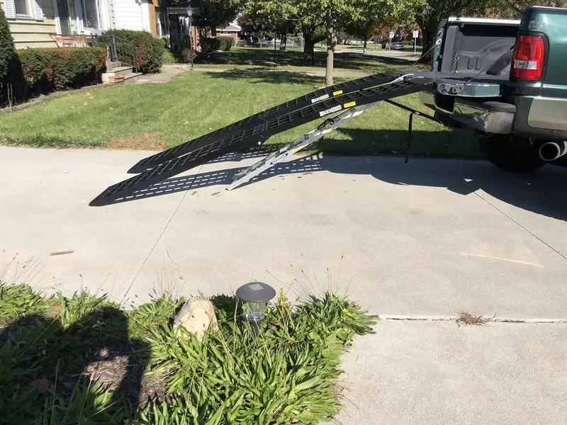 Black Widow Folding Arched Motorcycle Ramp | Model Bw-10817-Hd | Size 9' X 17.5" | Capacity 1,500 Lb. | For Motorcycles, Dirt Bikes & Sport Bikes 1