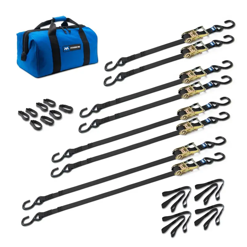 Black Widow Grab & Go 1" Ratchet Strap Pack | Model 51021 Series | Lengths Up To 12' | Capacity 4,000 Lb | 4 To 90+ Hp | For Motorcycles, Atvs, Utvs & Cargo 2