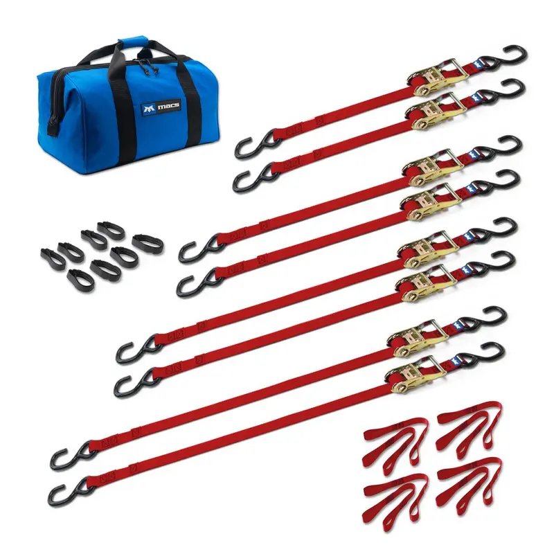 Black Widow Grab & Go 1" Ratchet Strap Pack | Model 51021 Series | Lengths Up To 12' | Capacity 4,000 Lb | 4 To 90+ Hp | For Motorcycles, Atvs, Utvs & Cargo 4