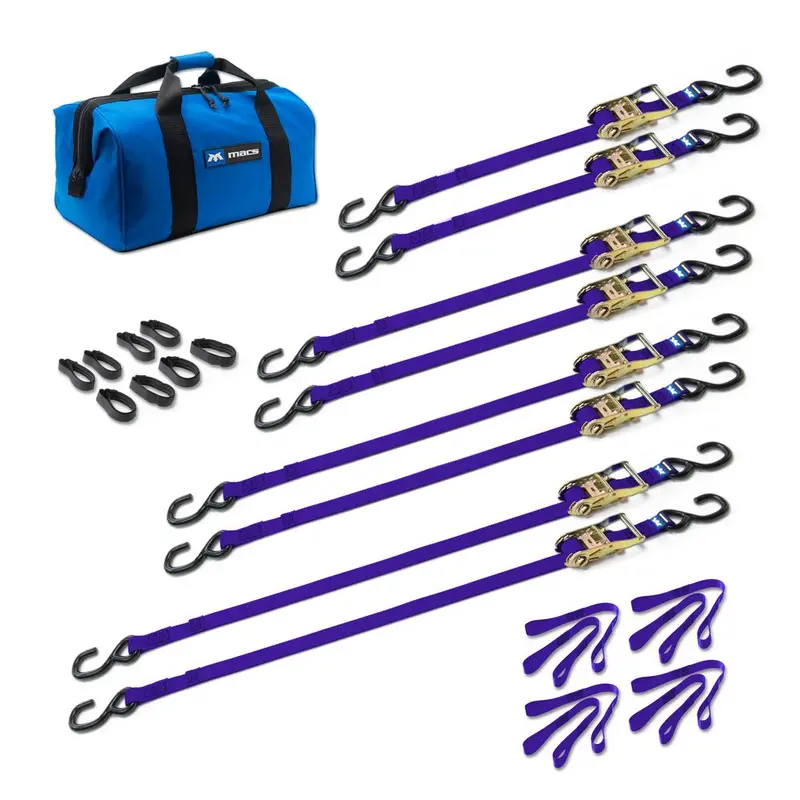 Black Widow Grab & Go 1" Ratchet Strap Pack | Model 51021 Series | Lengths Up To 12' | Capacity 4,000 Lb | 4 To 90+ Hp | For Motorcycles, Atvs, Utvs & Cargo 7