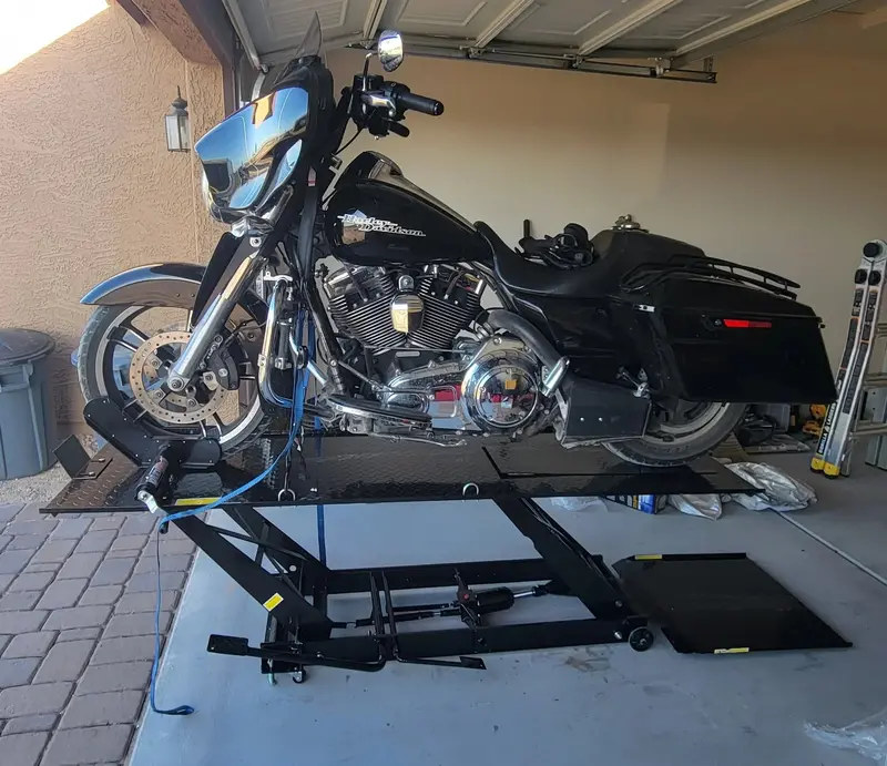 Black Widow Hydraulic Motorcycle Lift Table | Model Bw-680 | Platform Size 86-3/4" X 26-7/8" | Capacity 1,000 Lb | For Street, Sport & Racing Bikes 1