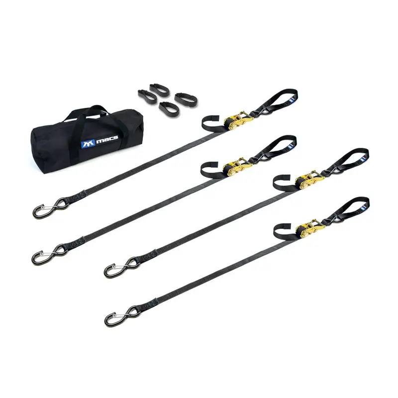 Black Widow Motorcycle Ratchet Tie-Down Pack | Models 51042 & 51043 Series | Size 1" X 6' & 1" X 10' | Break Strength 2,800 Lb | 4 To 90+ Hp | For Motorcycles, Atvs & Utvs 1