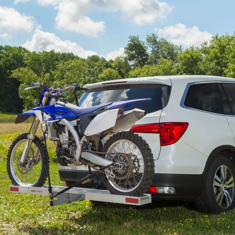 Black Widow Nonfolding Dirt Bike Carrier | Model Amc-400 | Track Width 5.5" | Capacity 400 Lb. | For Class Iii–Iv 2" Hitch Dirt Bikes, Ebikes & Fat Tire Transport 1