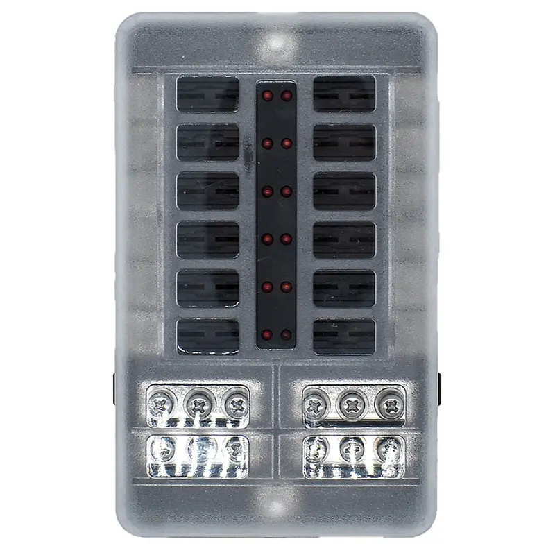 Bluewater 12 Position Fuse Block W/Leds [3200-0001-012] 1