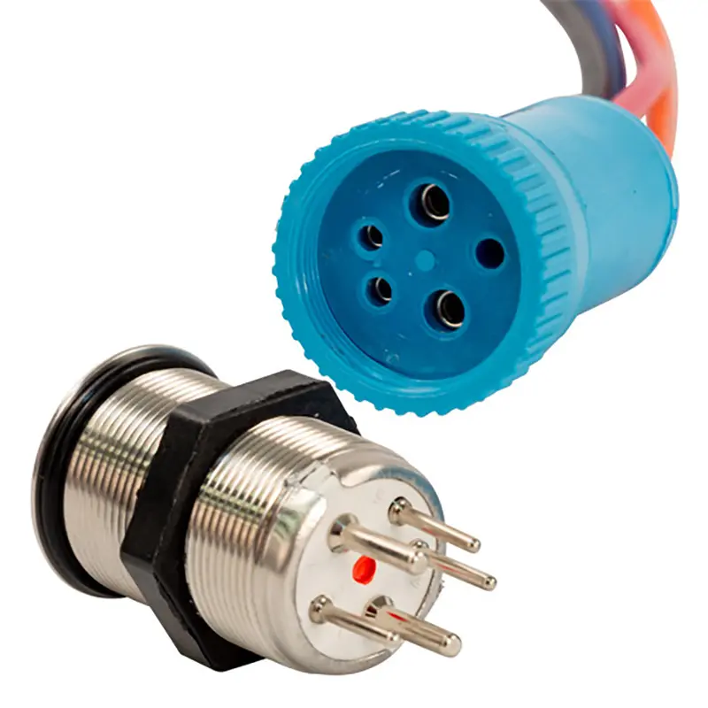 Bluewater 22Mm Push Button Switch - Off/On/On Contact - Blue/Green/Red Led - 4' Lead [9059-3113-4] 1