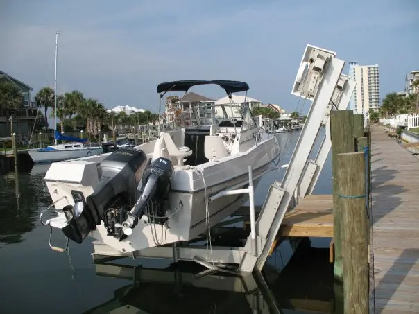 Boat Lift Distributors | Storm Surge | Ss 13,000 Lb Elevator Boat Lift | Model Stormsilv13k | Lift Capacity 13,000 Lbs | Dual 1 Hp Tenv Motors | For Dock, Seawall, & Piling Mount 1