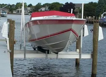Boat Lift Distributors | Storm Surge | Ss 16,000 Lb Beamless Boat Lift | Model Sku00016 | Lift Capacity 16,000 Lbs | Dual 1 Hp Tenv Motors | For Offshore & Lakefront Boats 1